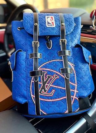 Louis vuitton christopher nba синій рюкзак портфель чоловічий ранець