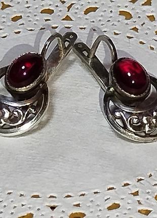 Серьги ссср из серебра 925 пробы со звездой