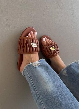 Жіночі капці miu mi u matelassé nappa ginger slides