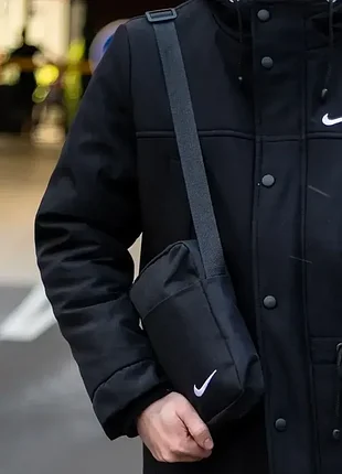 Сумка черная спорт через плечо nike борсетка найк 5