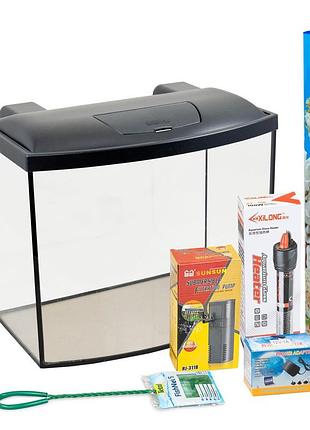 Акваріумний комплект природа скалярія led овальний 50х40х30 см 52 л