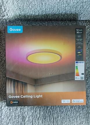 Потолочный светильник govee 12" smart ceiling light, rgbww + rgbic, wi-fi/bluetooth белый