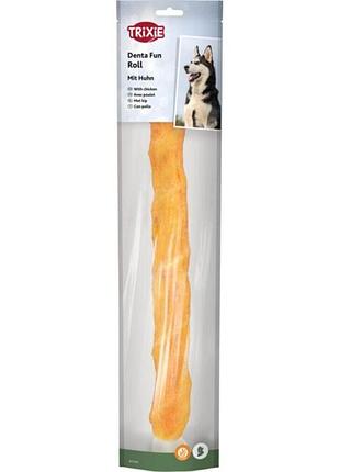 Ласощі trixie denta fun chewing rolls для собак палички для чищення зубів з куркою 40 см 170 г