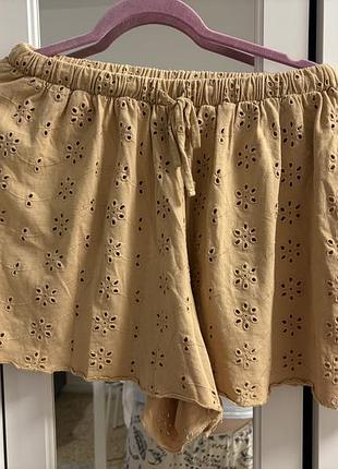 Шорти asos з вишивкою broderie anglaise та зав'язкою на талії