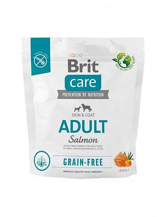 Корм сухой brit care dog grain-free adult для взрослых собак малых и средних пород беззерновой с лососем 1 кг