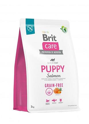 Корм сухий brit care dog grain-free puppy для цуценят беззерновий з лососем 3 кг