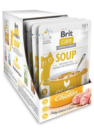 Набір корм вологий brit care soup chicken д/котів суп з куркою 75 г 15 шт