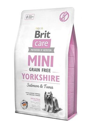 Корм сухий brit care grain free mini yorkshire для йоркширських тер_єрів з лососем та тунцем 2 кг