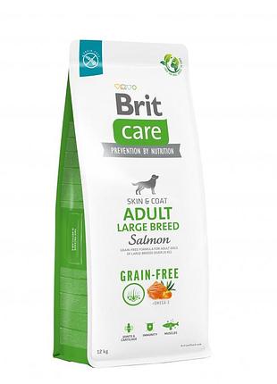 Корм сухой brit care dog grain-free adult large breed для взрослых собак крупных пород беззерновой с лососем 12 кг
