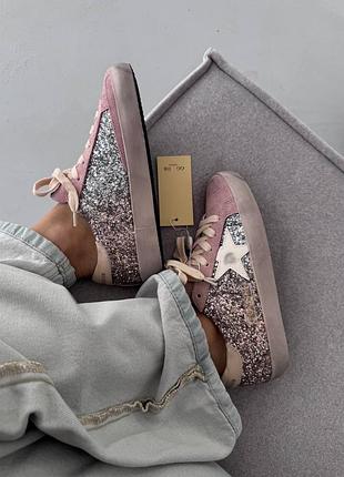 Жіночі кеди golden goose sstar | dirty pink / sparkles premium
