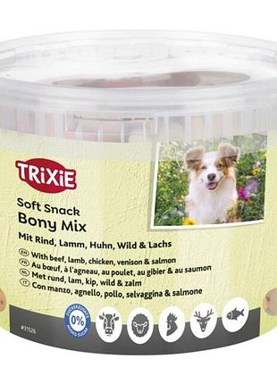 Ласощі trixie soft snack bony mix xxl для собак асорті відро пластик 1800 г