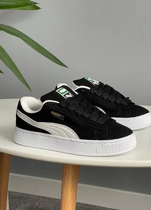 😍 жіночі кросівки puma suede xl black white