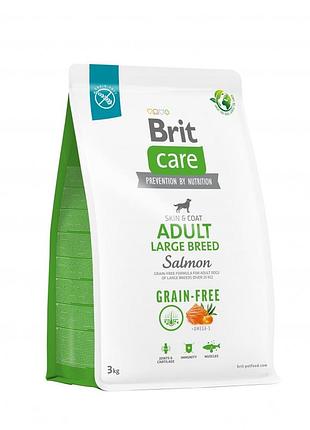 Корм сухой brit care dog grain-free adult large breed для взрослых собак крупных пород беззерновой с лососем 3 кг