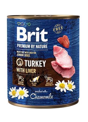 Корм вологий brit premium by nature k консерви для собак з індичкою та індичою печінкою 800 г