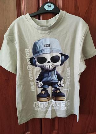 Футболка george at asda прикрашена графічним принтом із зображенням скелета в стилі "new generation" 5/6 років