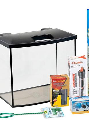 Акваріумний комплект природа скалярія led овальний 40х25х34 см 32 л