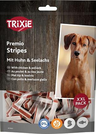 Ласощі trixie premio fish chicken stripes xxl для собак палички курка та лосось 300 г