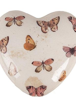 Керамічна фігурка серце butterflies, 10*10*4 см, 6ce1668l nai