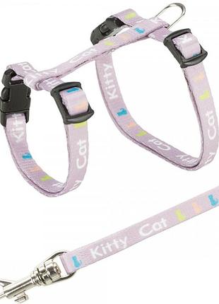 Шлейка з повідцем trixie для кошенят kitty cat нейлон 21-33 см/8 мм