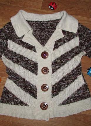 Шикарная кофта в коричнево белом тоне, ретро винтаж качество!!!