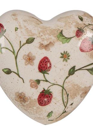 Керамічна фігурка серце strawberries, 11*11*4 см, 6ce1637 nai