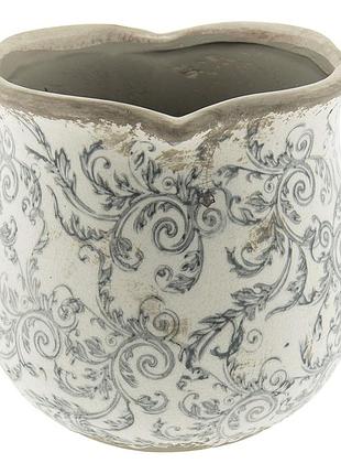 Керамічне кашпо для квітів в вінтажному стилі pastel grey, 18*17 см, 6ce0870l nai