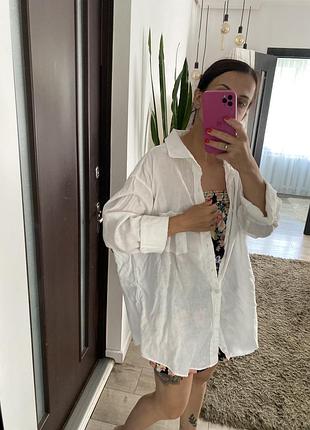 Сорочка вільна велика льон