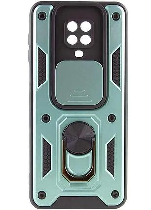 Противоударный чехол motomo ring camera slide xiaomi redmi note 9s / note 9 pro зеленый