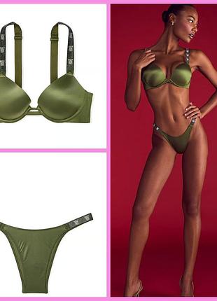 Victoria's secret комплект белья со стразами 32b/xs 32с, 34в,36в/хс, с