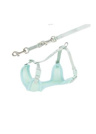 Шлея з повідцем trixie для цуценят s–m 26–34 см х 10 мм 2,00 м м ятний