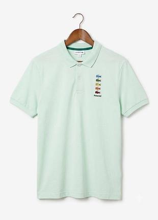 Поло lacoste x polaroid collaboration mint лімітований оригінал l-xl мʼятне
