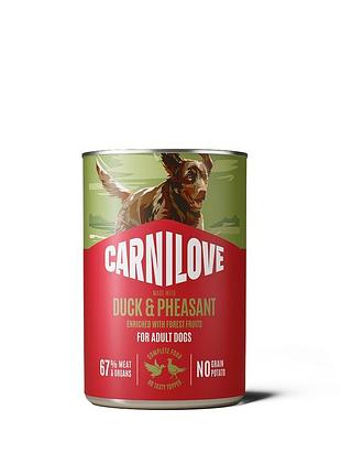 Корм вологий carnilove duck & pheasant для собак паштет качка і фазан 400 г