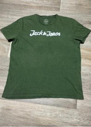 Чоловіча вінтажна футболка jack&amp; jones, розмір xl, хакі.