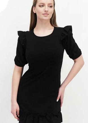 Черная кукольная мини-платье miss selfridge