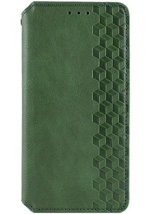 Кожаный чехол-книжка getman cubic (pu) для samsung galaxy a27 зеленый