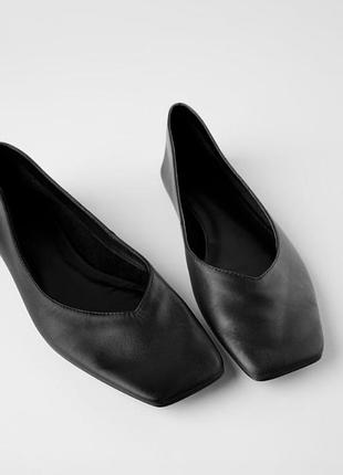 Шкіряні балетки zara 🖤 40p.