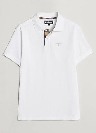 Поло barbour tartan pique men's polo shirt оригінал m 10/10 біле
