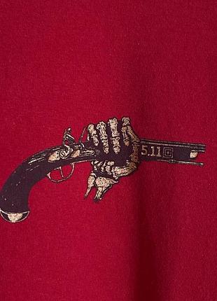 Чоловіча футболка 5.11, xxl, червона, з графічним принтом "gun" 6