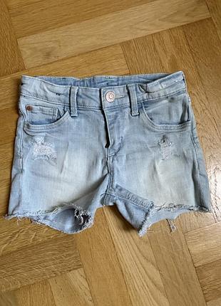 Джинсові шорти h&m для дівчинки, р. 110 (4-5 років)