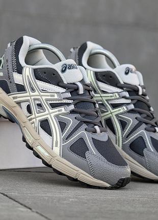 Кросівки чоловічі asics gel-kahana 8 сірі якісні кроси із натуральної шкіри для прогулянок на весну літо гель кахана 8