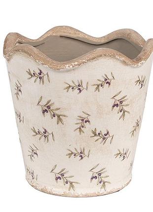 Керамічне кашпо для квітів в вінтажному стилі olives, 19*18 см, 6ce1672l nai