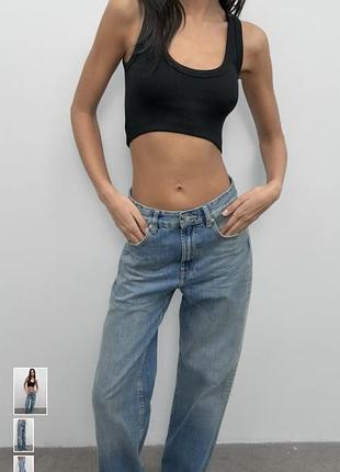 Стильні wide leg джинси з високою посадкою від zara, 38р