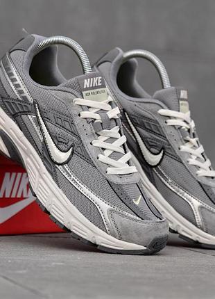 Кросівки чоловічі nike initiator сірі прогулянкові кроси із натуральної шкіри найк ініціатор шкіряне взуття на весну літо