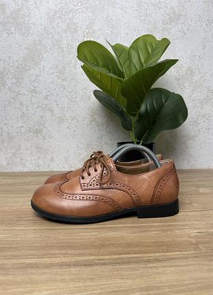 Жіночі ортопедичні шкіряні туфлі birkenstock коричневі розмір 36