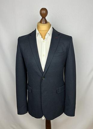Ted baker synthetic blend blazer темно-синий пиджак микс синтетики тед бейкер