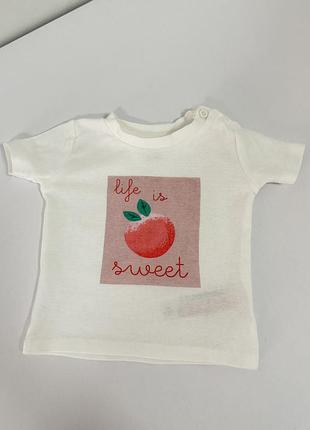 Футболка primark «life is sweet» для дівчинки 68 см