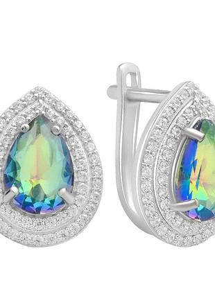 Срібні сережки proba з містик топазом 3.726ct (2191285)