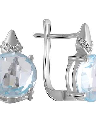 Серебряные серьги proba с натуральным топазом 8.51ct (2049685)
