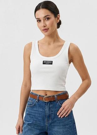 Топ женский однотонный белого цвета р.42-44 216072k