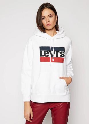 Білий худі унісекс у білому кольорі levi’s розмір s